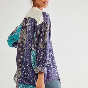 Free People We The Free Sun Valley Bandana Tunic Button Down Shirt